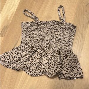 GAP Black and Cream Smocked Top